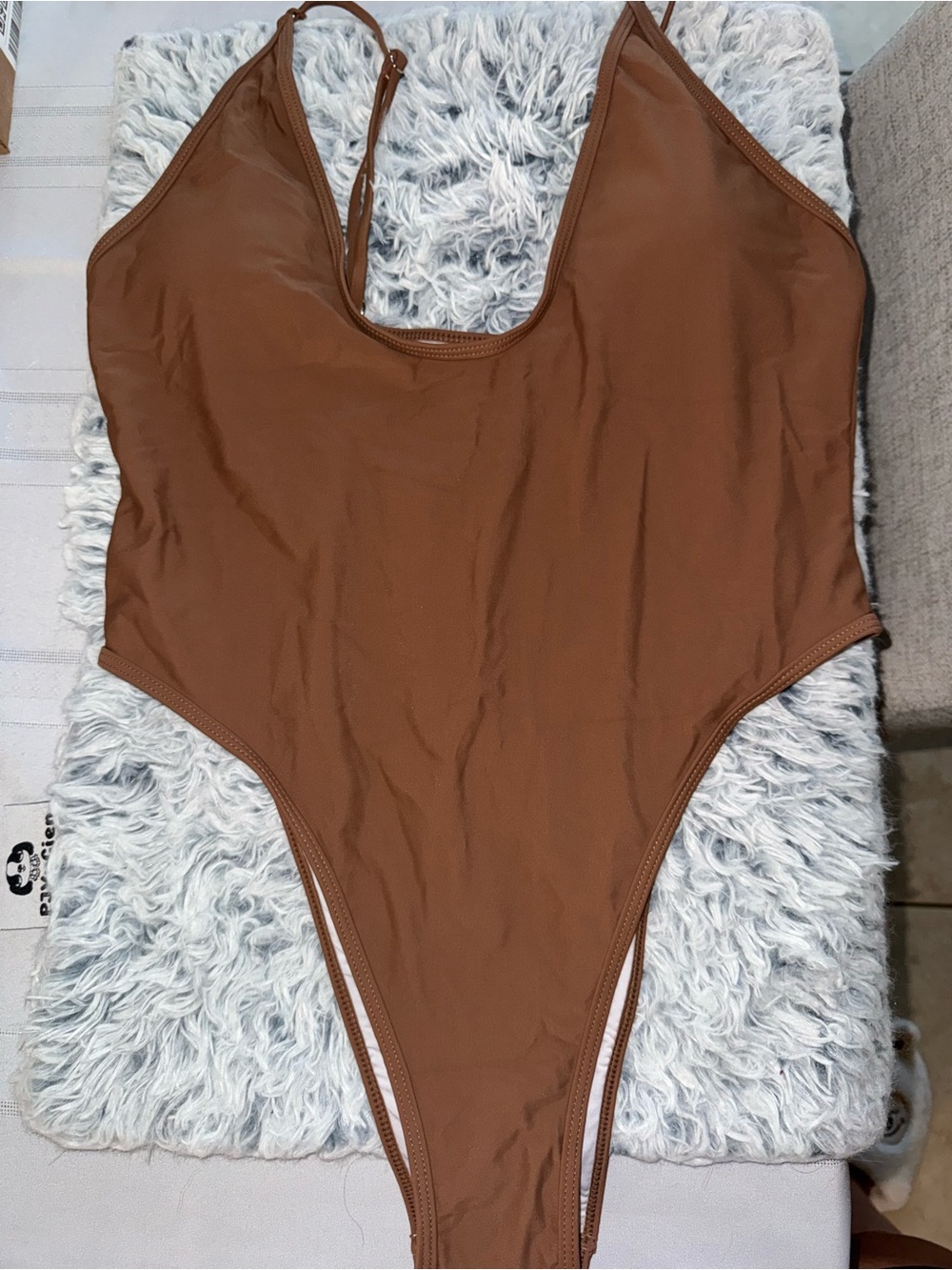 Brown One-Piece Bodysuit - Classic Swim Style